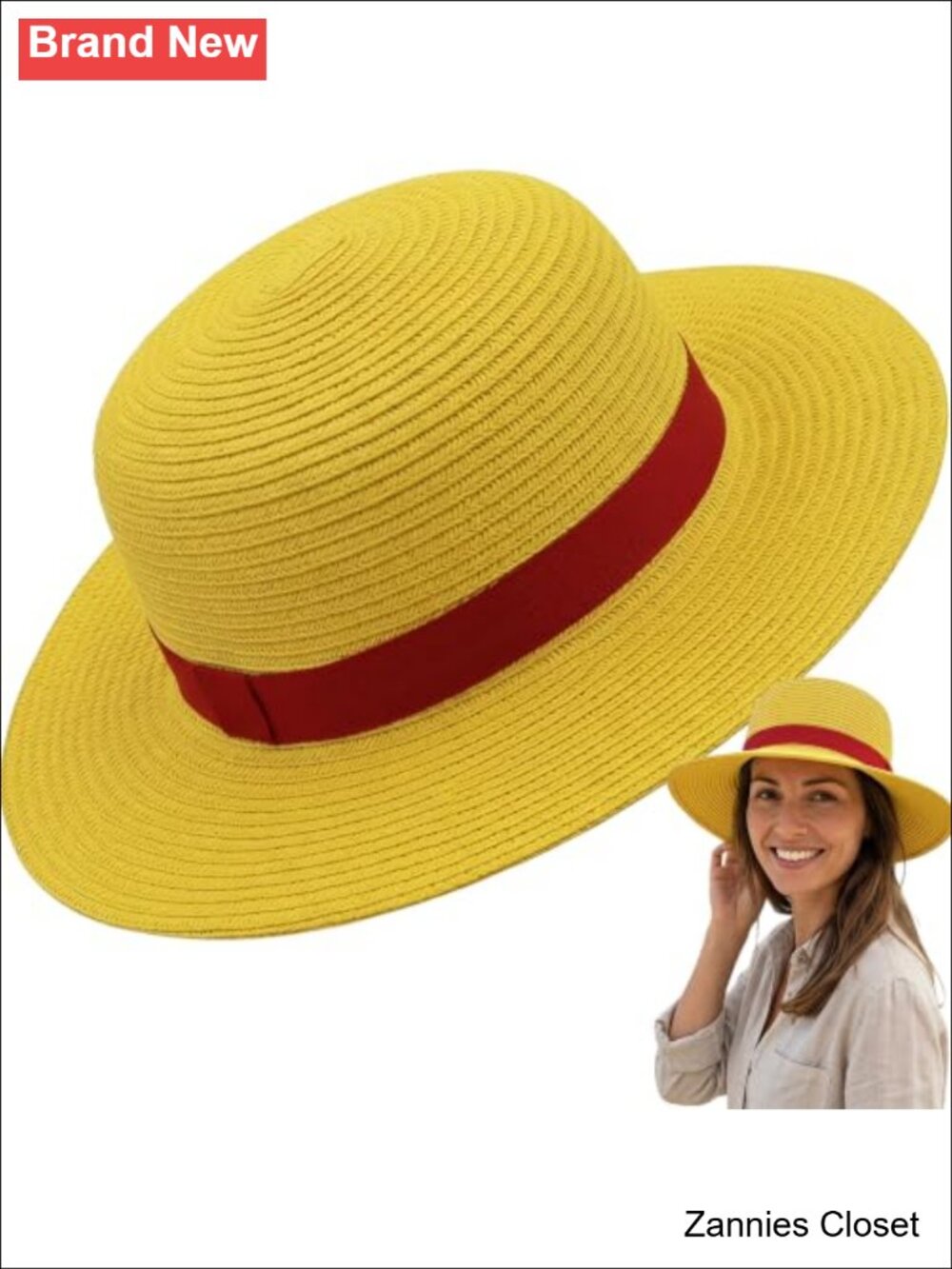 👻 Straw Sun Hat With Chin String Wide Brim Cosplay Beach Party Cap